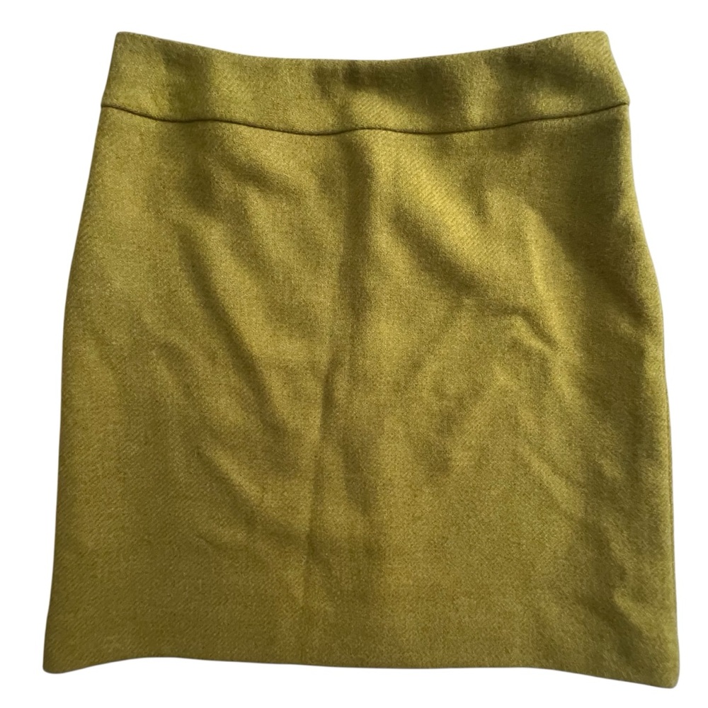 Boden Mustard Green Wool Pencil Skirt, Size 10